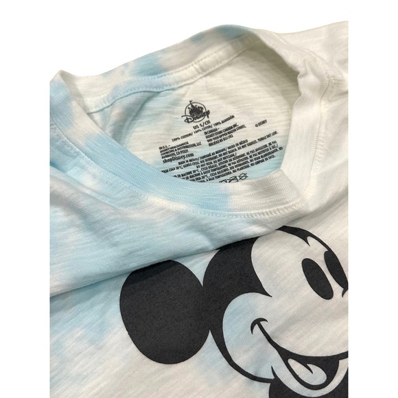 Mickey Mouse Walt Disney World Disney Theme Park Blue White Tie Dye Tee T-Shirt - Picture 3 of 4